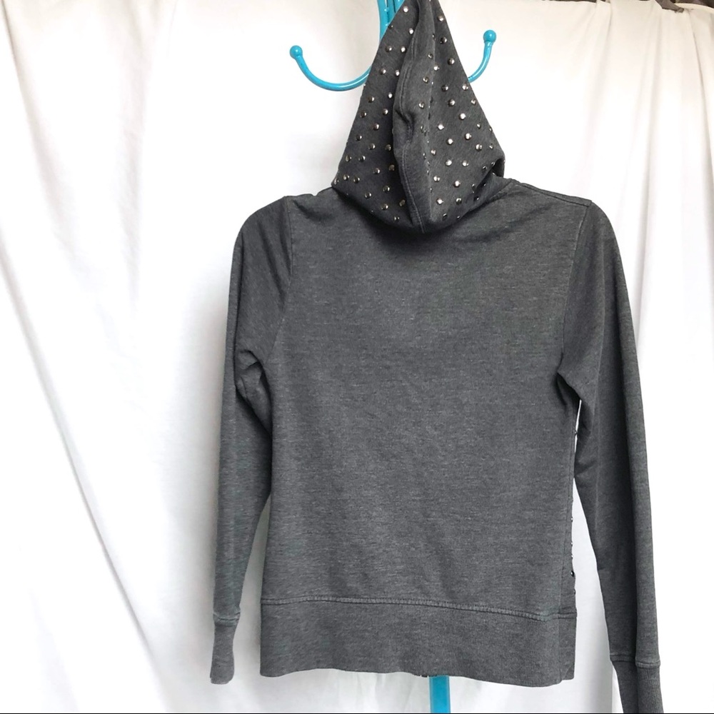Hot Topic Grey Studded Hoodie XS - Picture 6 of 10